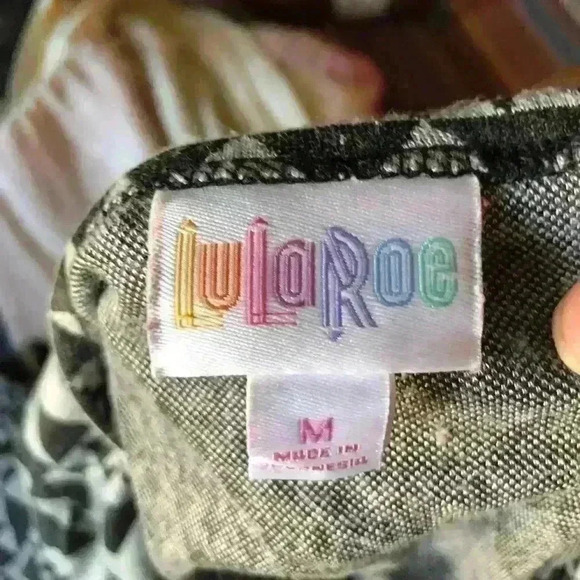 Lularoe Black gray chevron geometric dress womens size medium - Picture 4 of 4